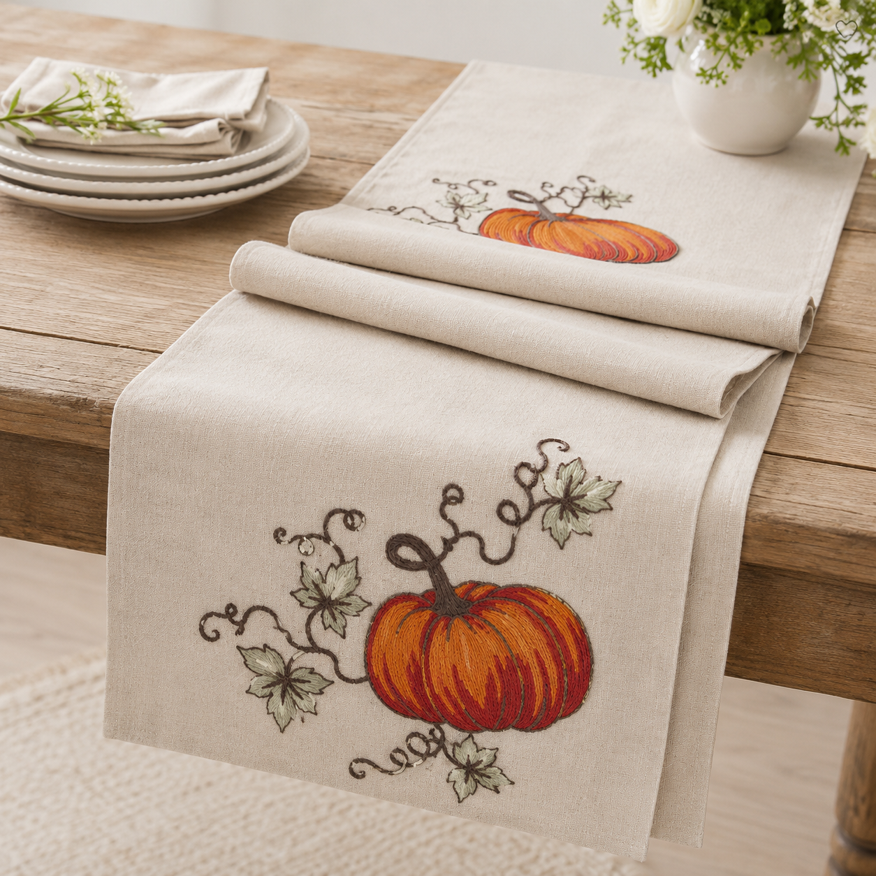 Rustic Pumpkin Table Runner