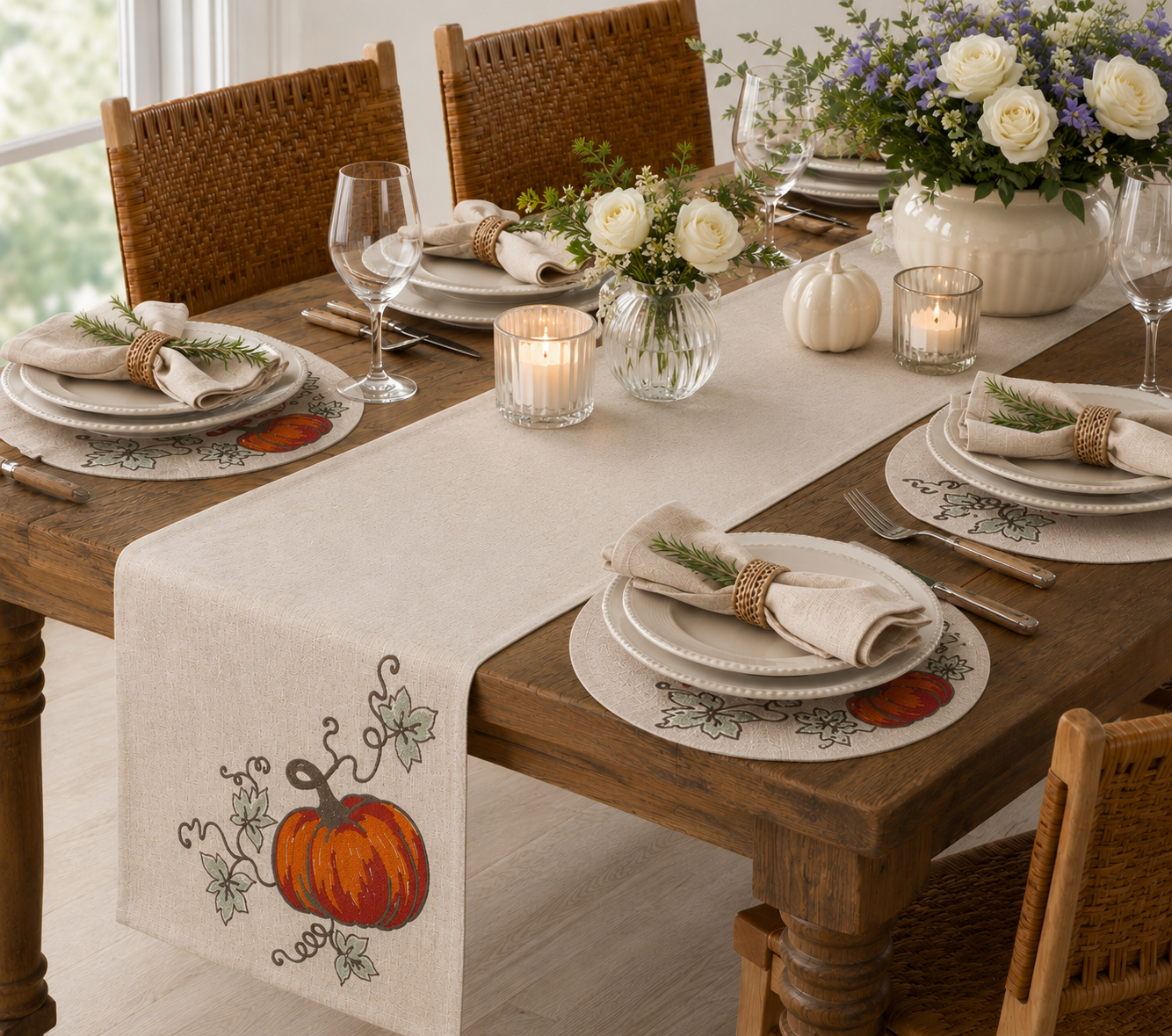 Rustic Pumpkin Table Runner