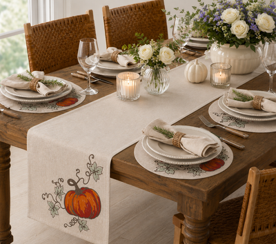 Rustic Pumpkin Table Runner