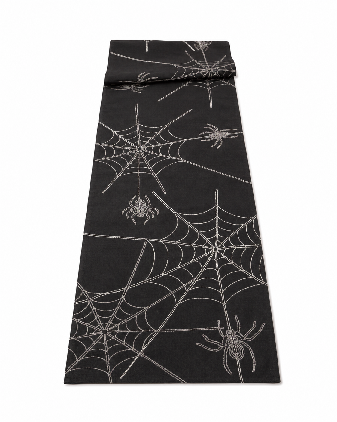 XD18801 Spider Web Table Runner 16x36 White