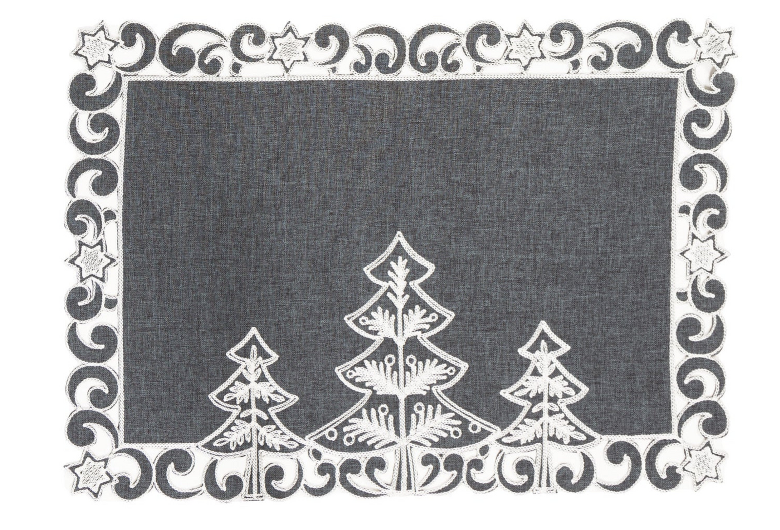 Cutwork Christmas Trees Placemats | Set of 4