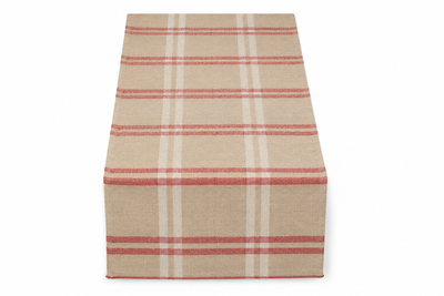 Xia Home Fashions Linen Check Table Runner Yarn Dyed 16x36 Natural