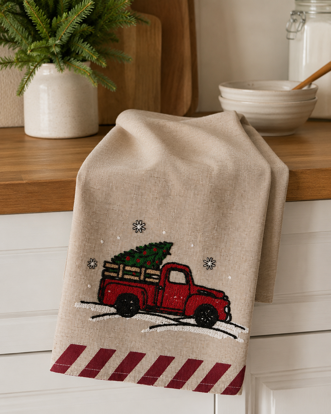 Christmas Truck Tea Towel