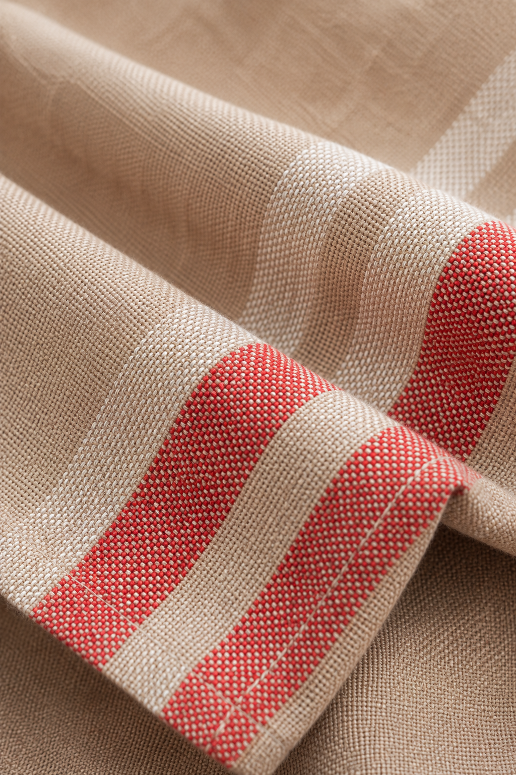 Xia Home Fashions Linen Check Tea Towels Yarn Dyed 14x22 Natural Set of 4
