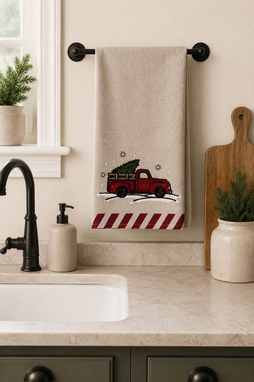 Christmas Truck Tea Towel