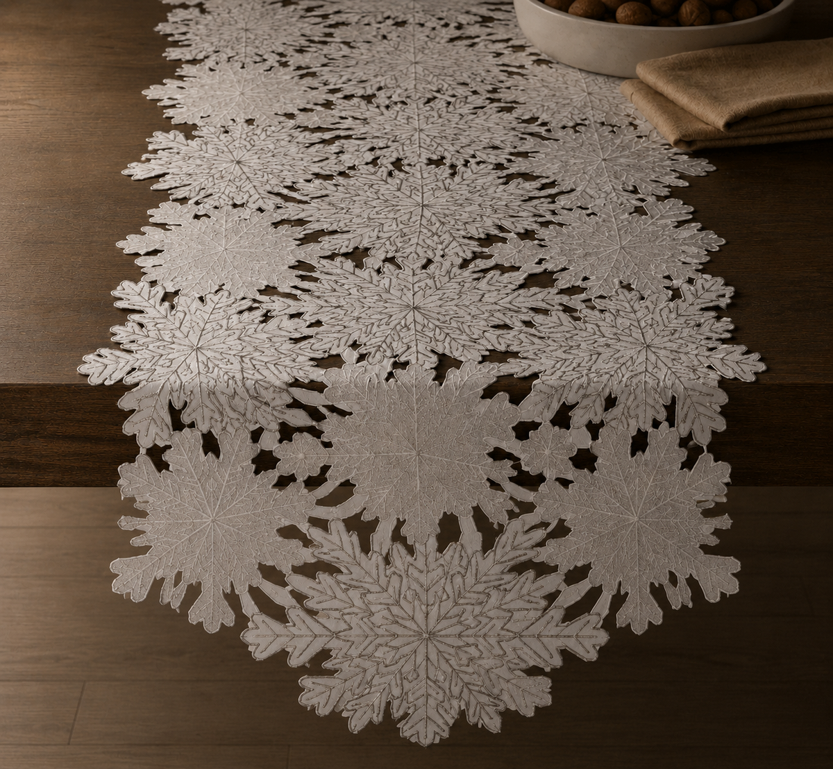 Shimmer Snowflake Table Runner