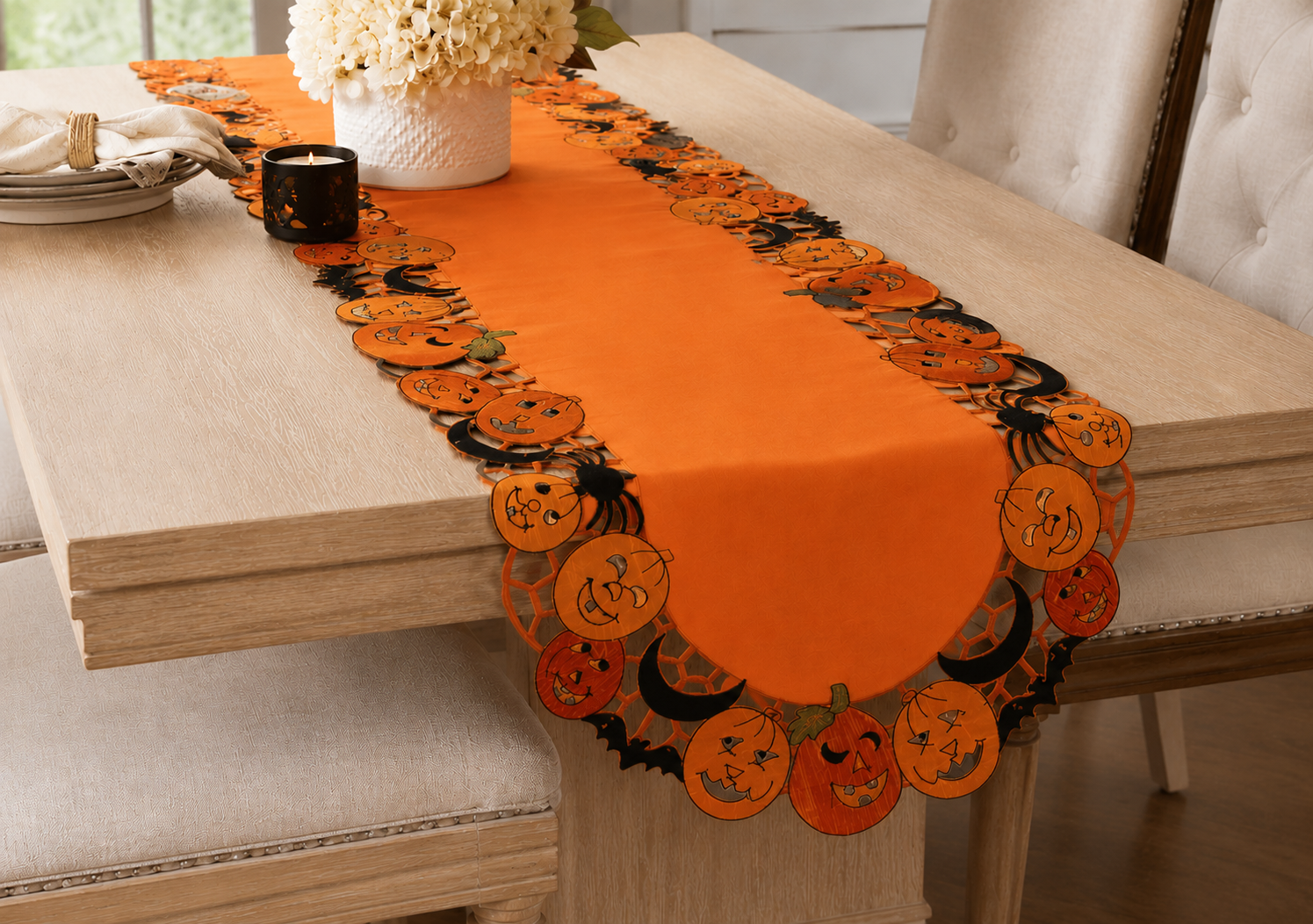 Happy Jack-O-Lanterns Table Runner