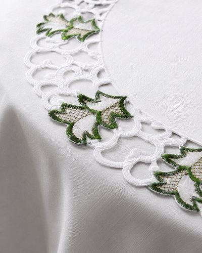 XD110708 Tannenbaum Doilies Set of 4 12 Round White Poliviscose