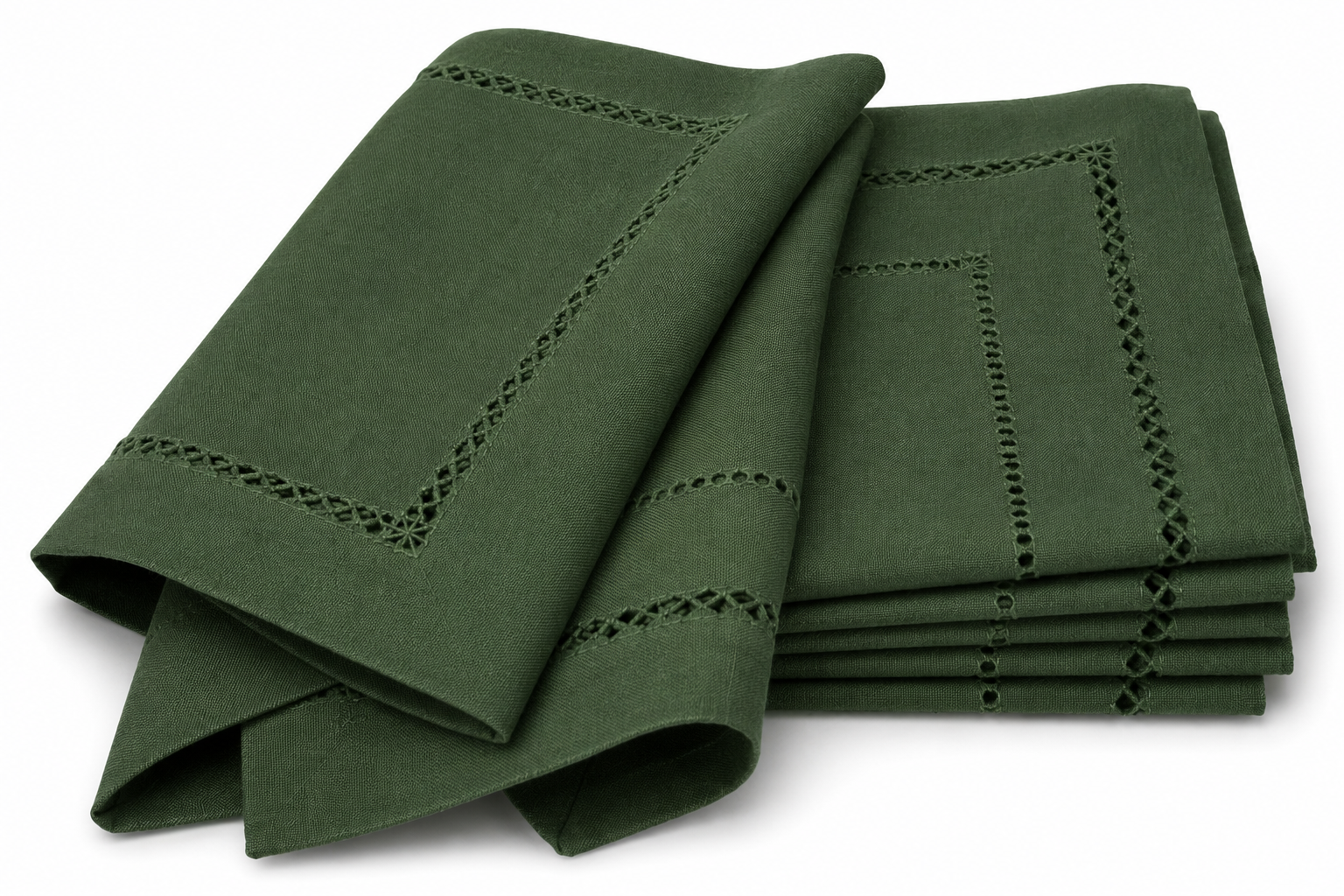 Xia Home Fashions Double Hemstitch Napkins 20x20 Inch Pine Set of 4