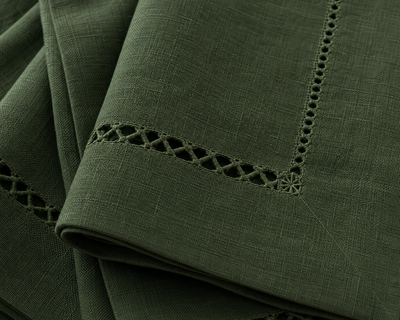 Xia Home Fashions Double Hemstitch Napkins 20x20 Inch Pine Set of 4
