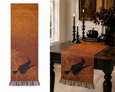 XD15805 Witching Hour Glitter Table Runner 13x36 Purple