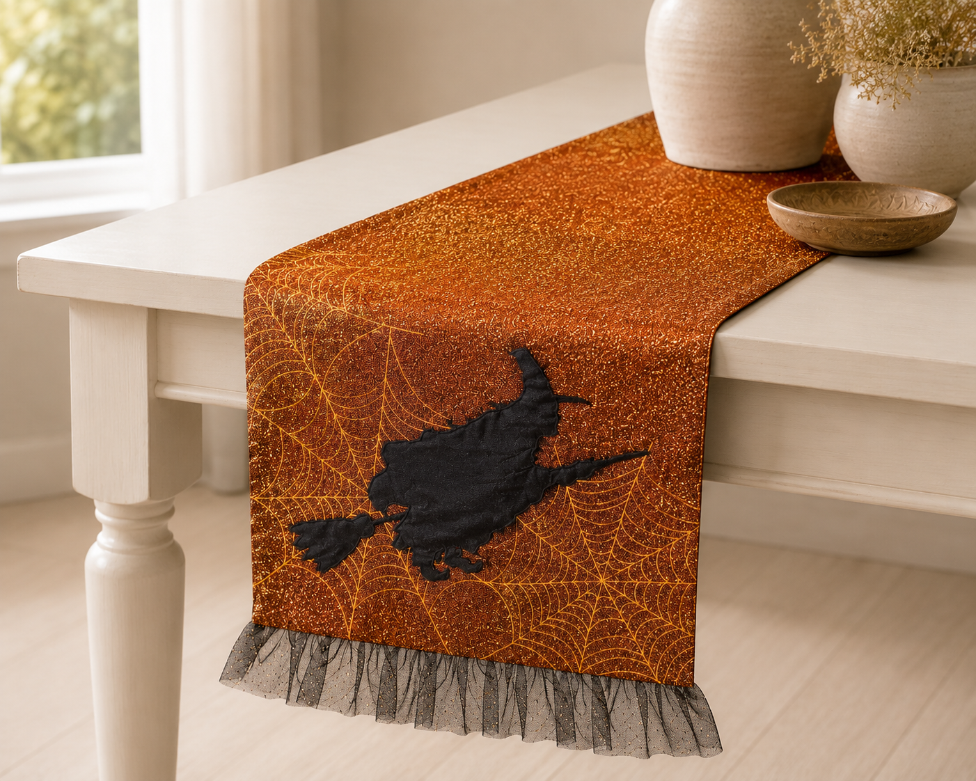 XD15805 Witching Hour Glitter Table Runner 13x36 Purple