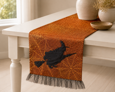 XD15805 Witching Hour Glitter Table Runner 13x36 Purple