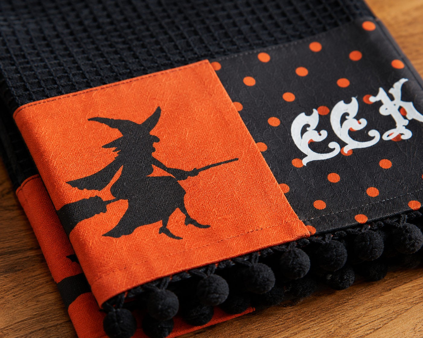 XD15834 Halloween Patchwork Kitchen Towels 16x22 Set of 4