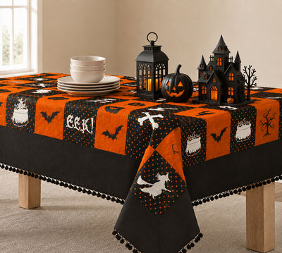 XD15834B Halloween Patchwork Tablecloth 50x50