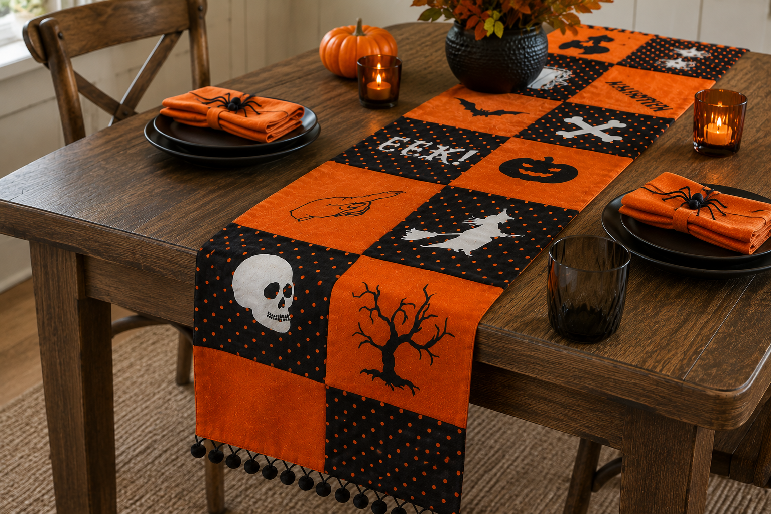Halloween Patchwork Table Runner