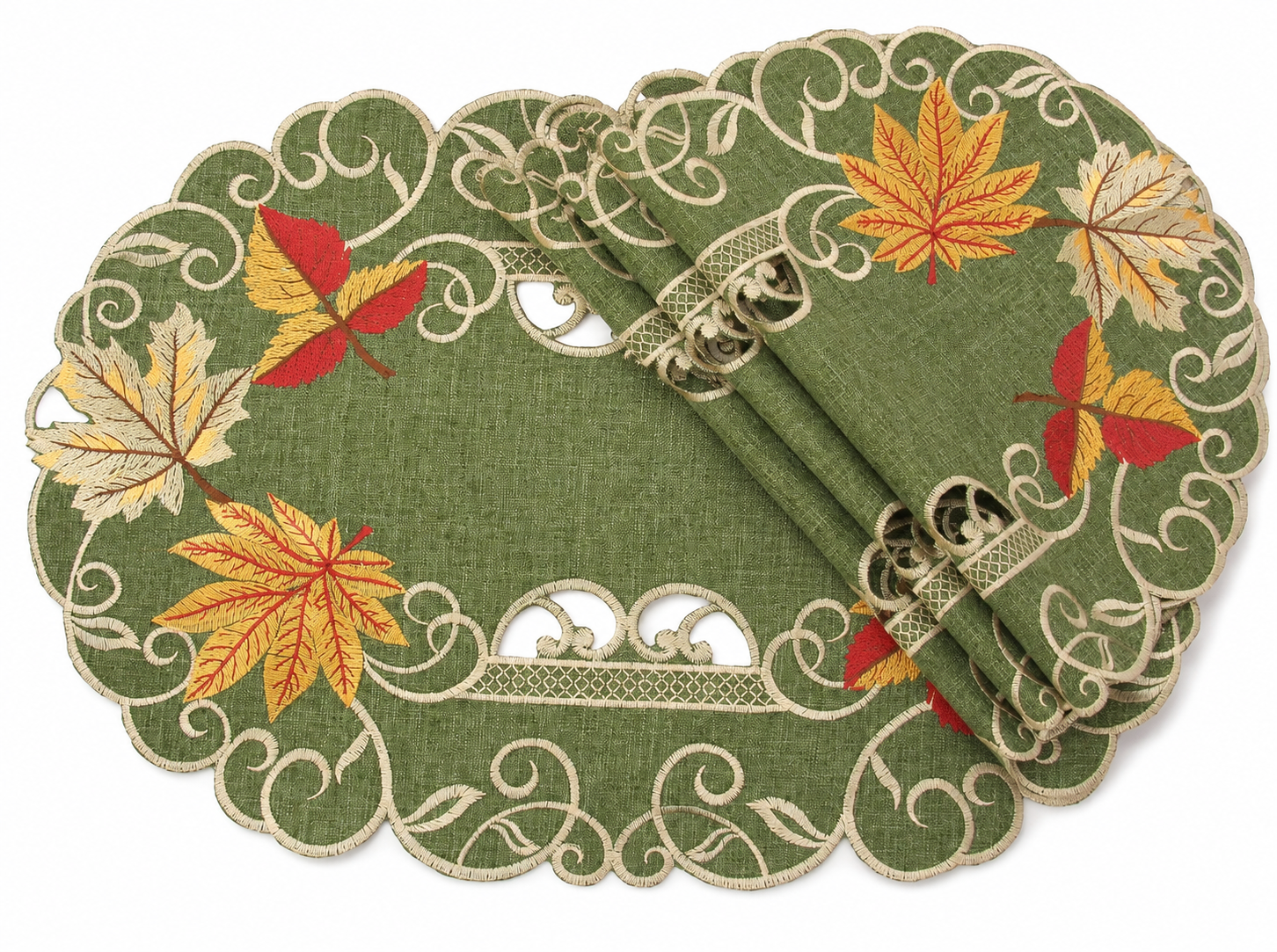 XD160915 Delicate Leaves Placemats 13x19 Set of 4