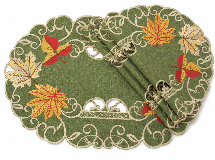 XD160915 Delicate Leaves Placemats 13x19 Set of 4