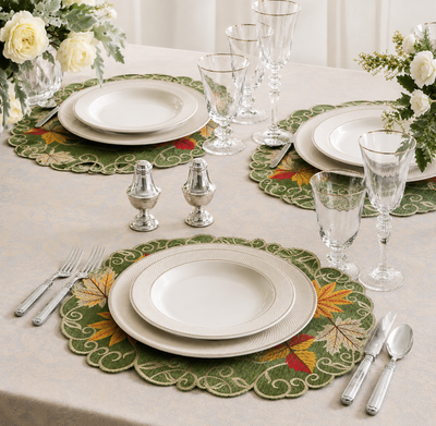 XD160915 Delicate Leaves Placemats 13x19 Set of 4