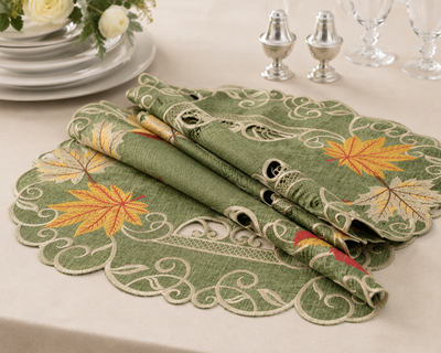 XD160915 Delicate Leaves Placemats 13x19 Set of 4
