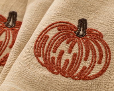 XD18804 Pumpkin Harvest Cutwork Embroidered Napkin Set of 4 20x20