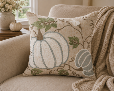 Harvest Pumpkins and Vines Pillow Cover