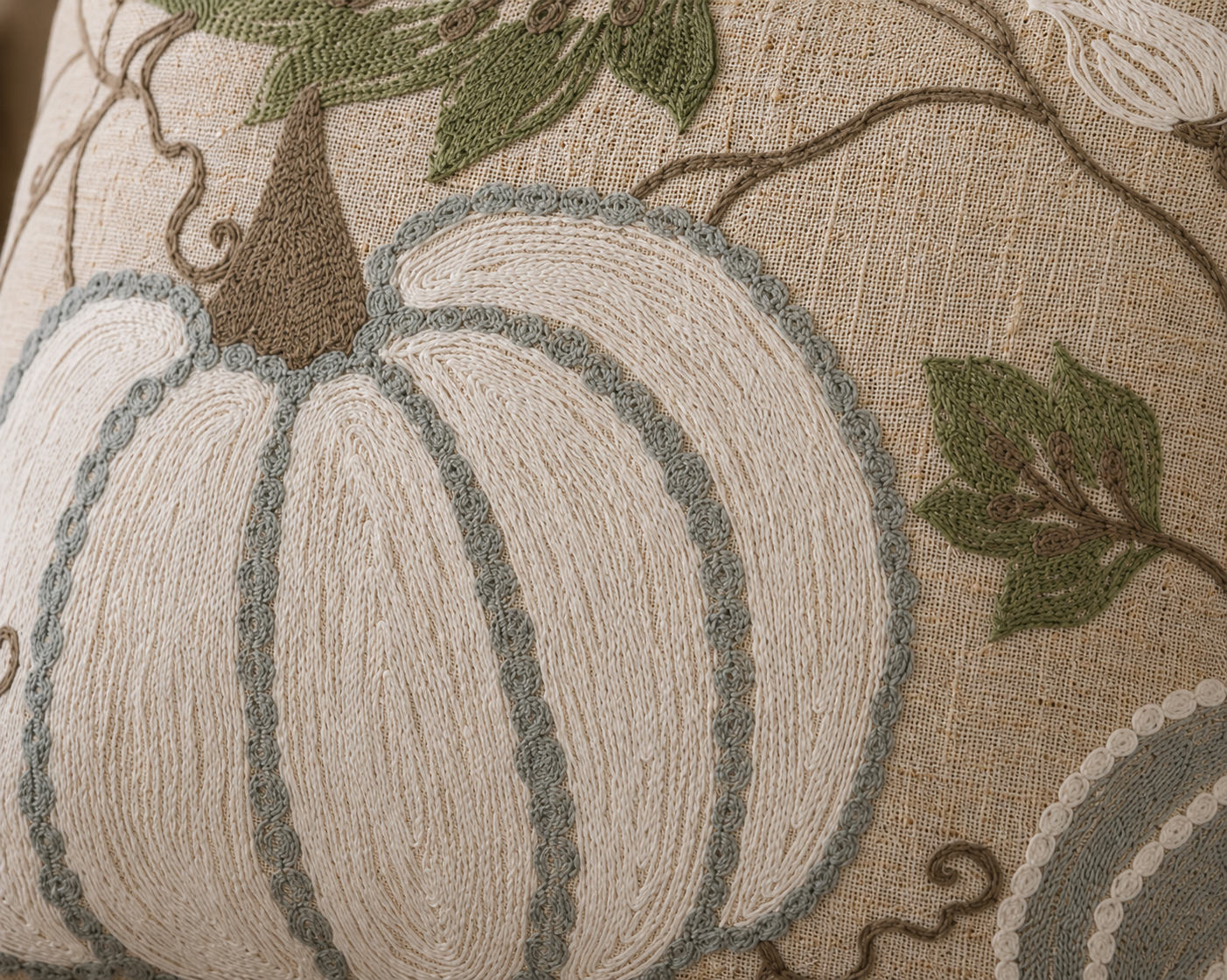 Harvest Pumpkins and Vines Pillow Cover