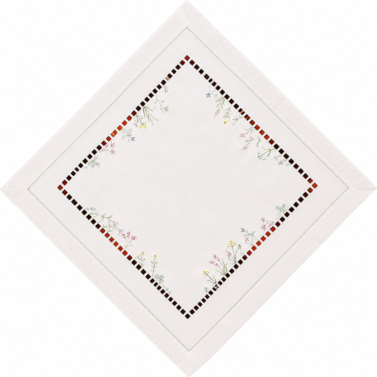 Xia Home Fashions Wildflower Garden Embroidered Hemstitch Doilies Set of 4 12 Inch Round