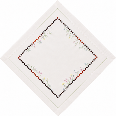 Xia Home Fashions Wildflower Garden Embroidered Hemstitch Doilies Set of 4 12 Inch Round