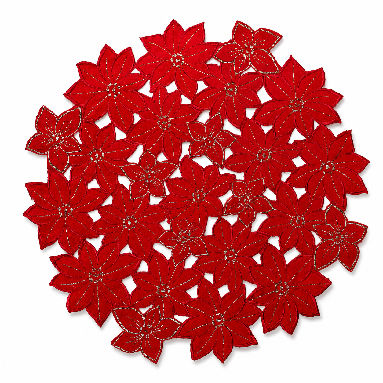 Festive Poinsettia Doilies | Set of 4