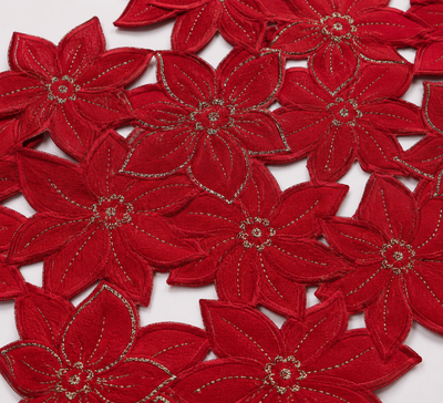 Festive Poinsettia Doilies | Set of 4