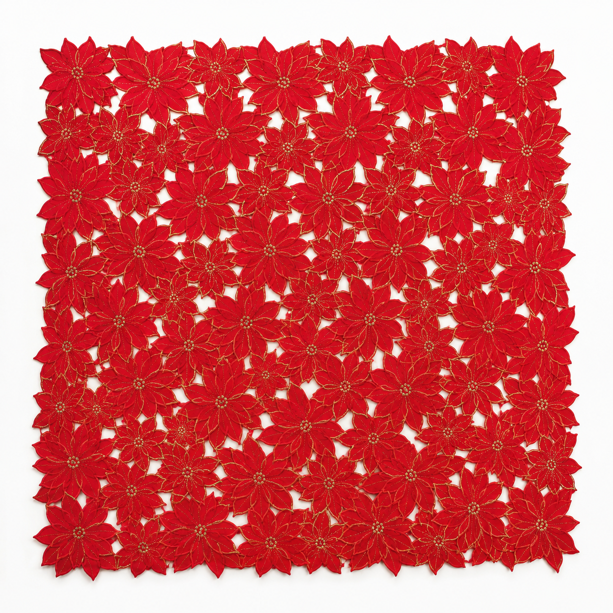 Festive Poinsettia Table Topper