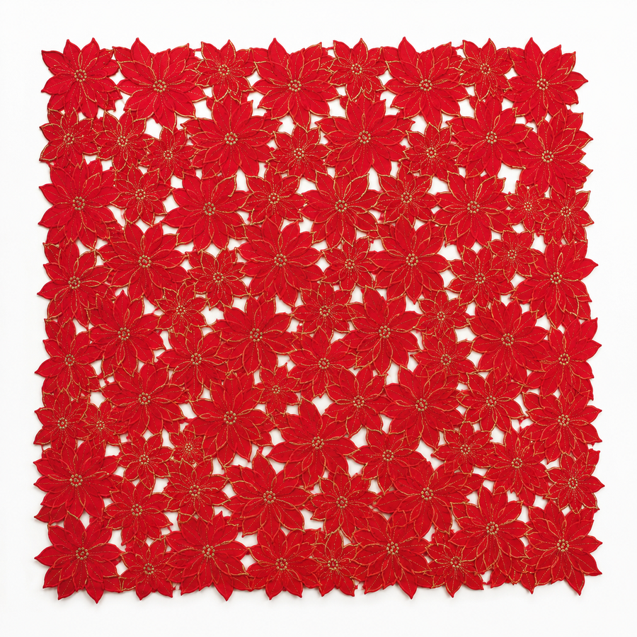 Festive Poinsettia Table Topper