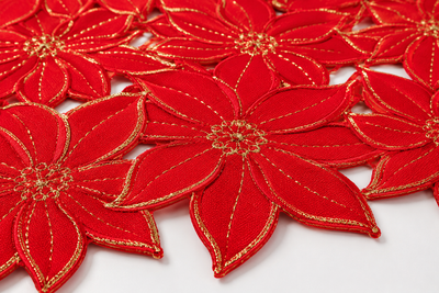 Festive Poinsettia Table Topper