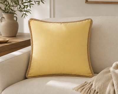 Classic Jute Trimmed Solid Pillows