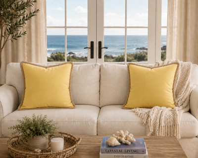 Classic Jute Trimmed Solid Pillows