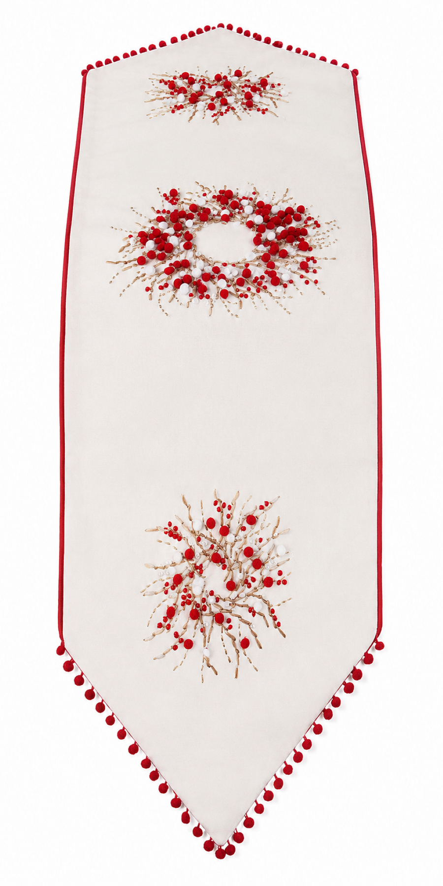 Holiday Berry Wreath Table Runner