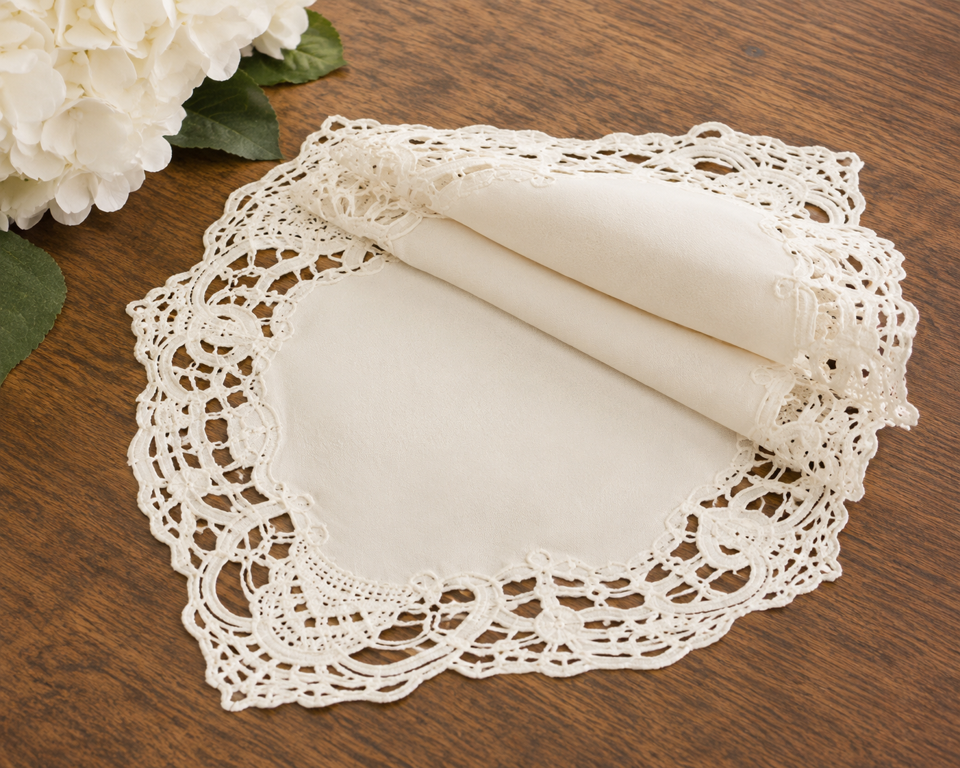 Xia Home Fashions Lace Cutwork Table Topper 36x36 Inch Ivory