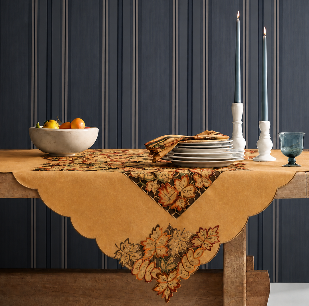 XD75018 Bountiful Leaf Table Topper 36x36