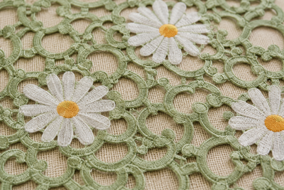 Xia Home Fashions Daisy Floral Cutwork Doilies 8 Inch Green Set of 4