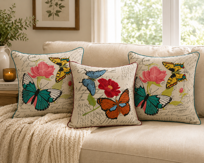 Papillon on Poppy Pillows