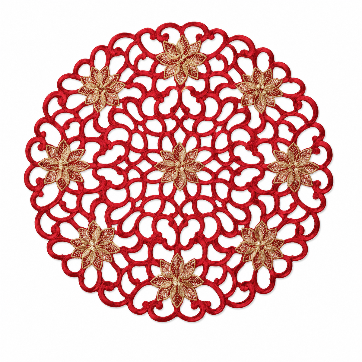 Xia Home Fashions Fleur De Noel Round Doilies | Set of 4