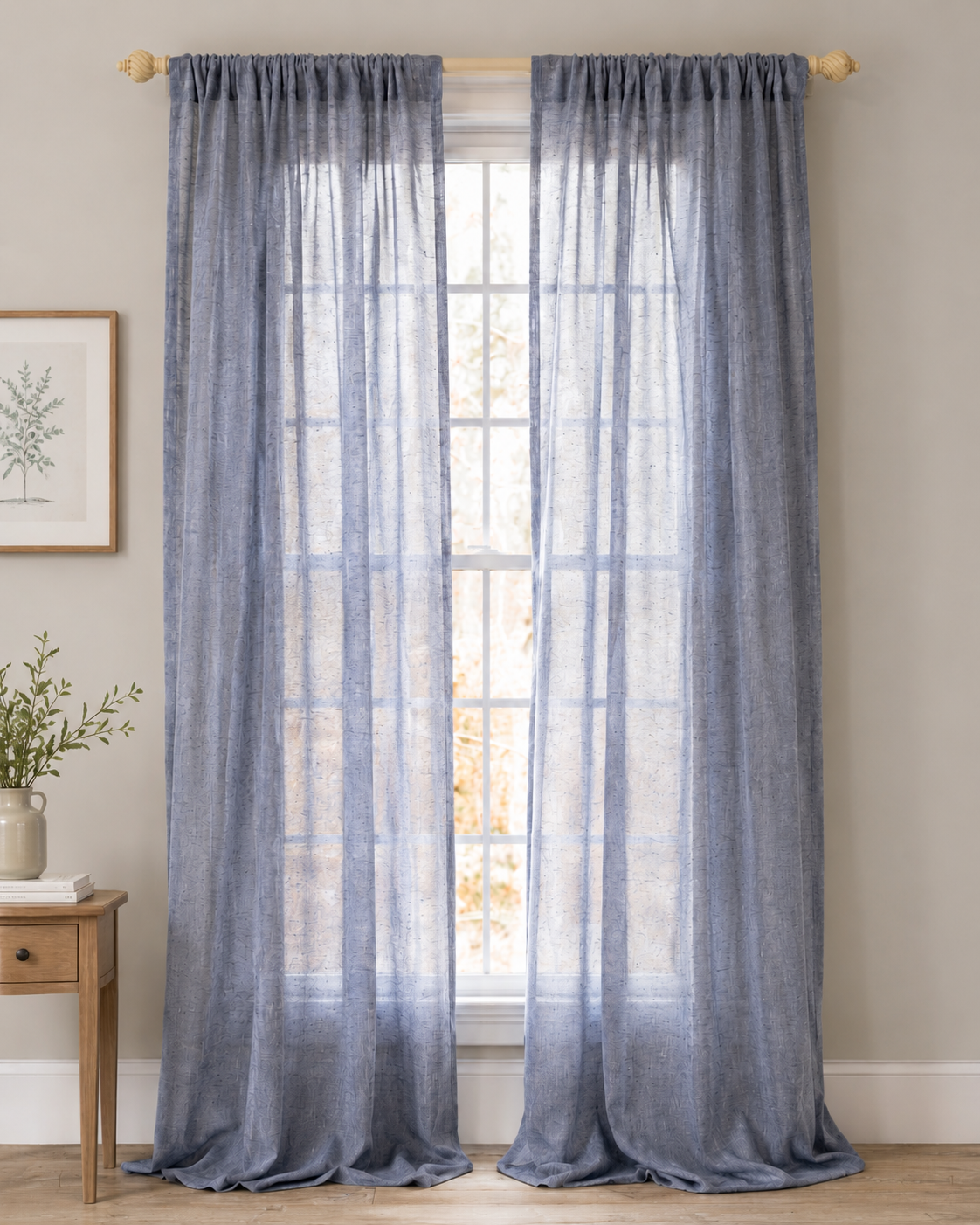 Blue Ridge Sheer Rod Pocket Curtain Panel