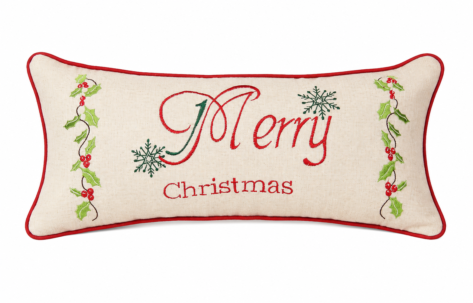 Merry Christmas with Holly Pillows