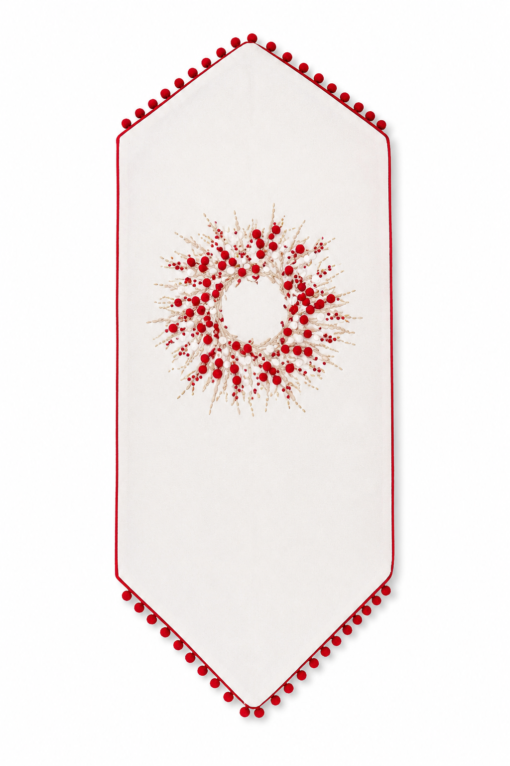 Holiday Berry Wreath Table Runner