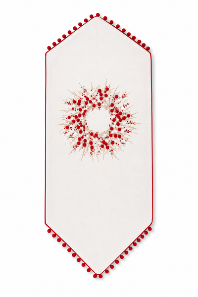 Holiday Berry Wreath Table Runner