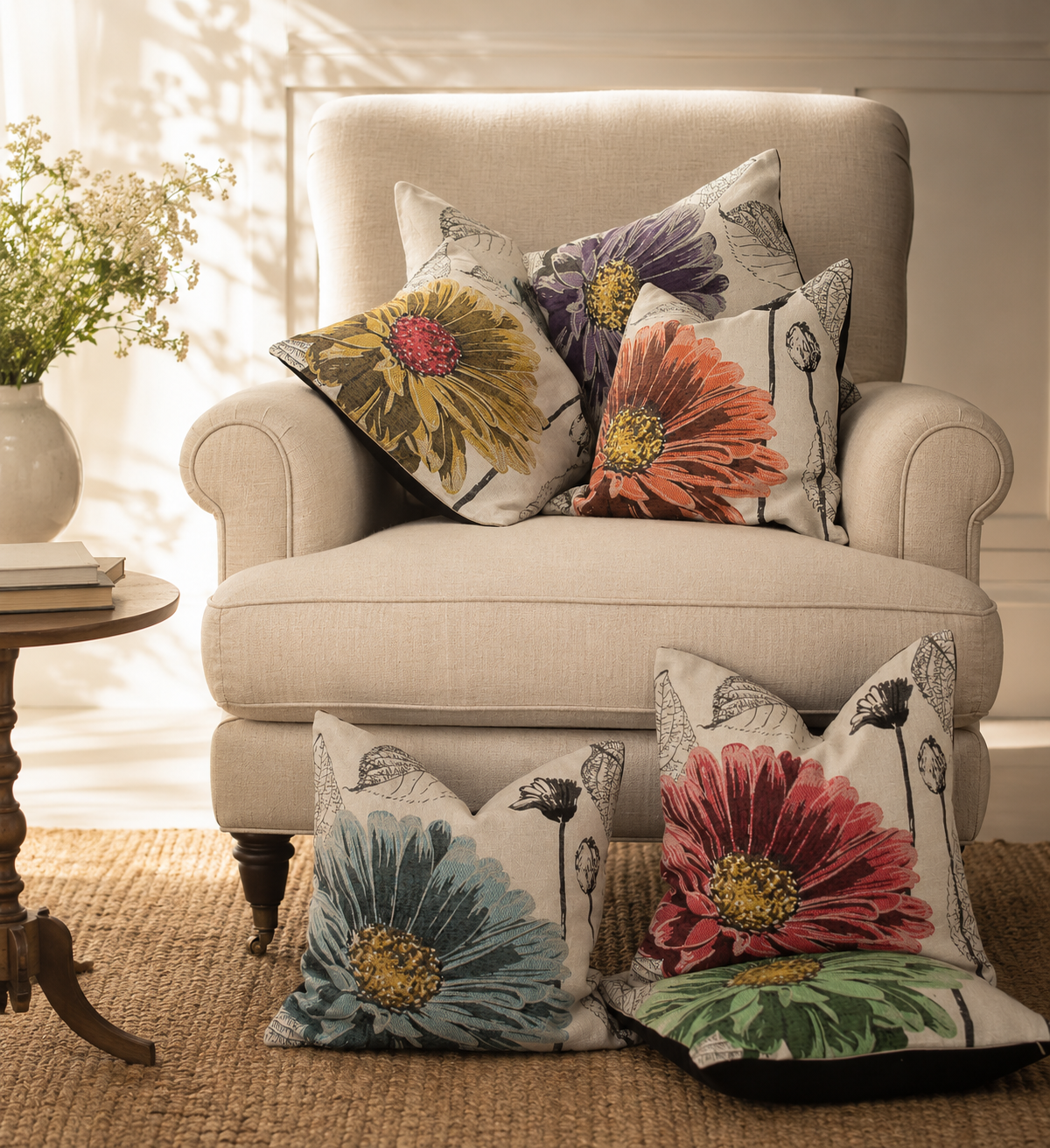 Bird Embroidery Decorative Pil Pillows
