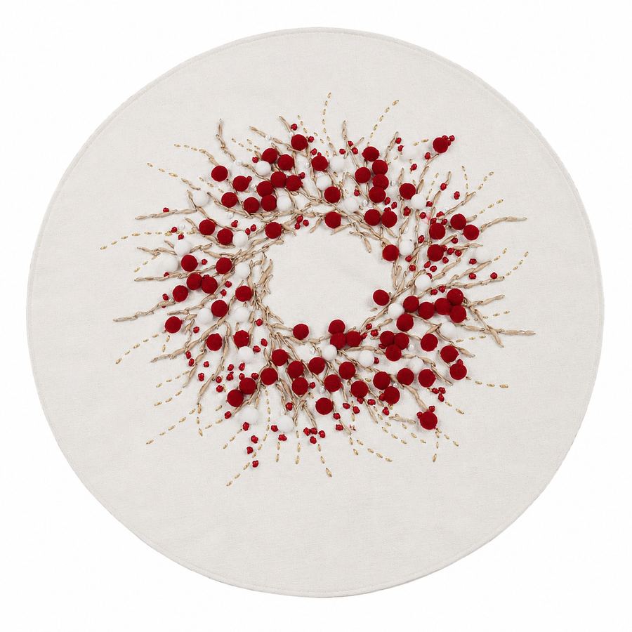 Holiday Berry Wreath Inch Doily