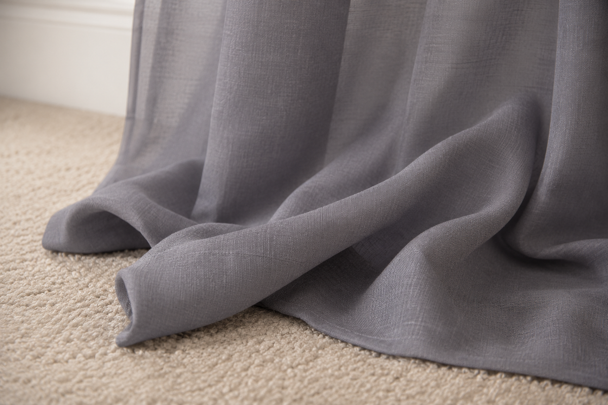 ML16605 Morning Mist Sheer Rod Pocket Curtain Panel 52x96 Gray Polyester