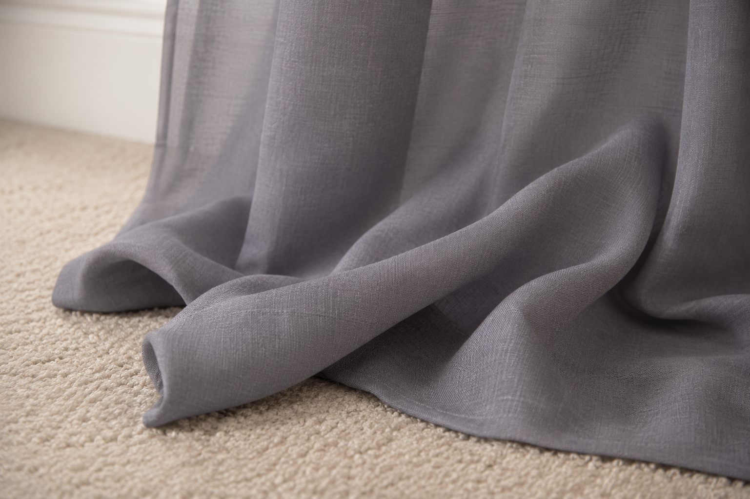 ML16605 Morning Mist Sheer Rod Pocket Curtain Panel 52x96 Gray Polyester